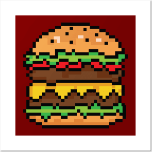 BURGER pixelart Posters and Art